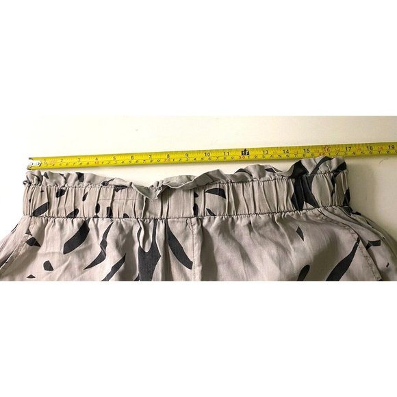 Jane & Delancey 100% Lyocell Tropical Leaf Print Beachy High Waist Shorts M Gray - Picture 7 of 9